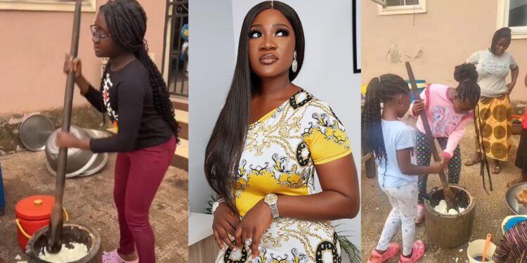 mercy-Johnson-children-dey-pound-yam